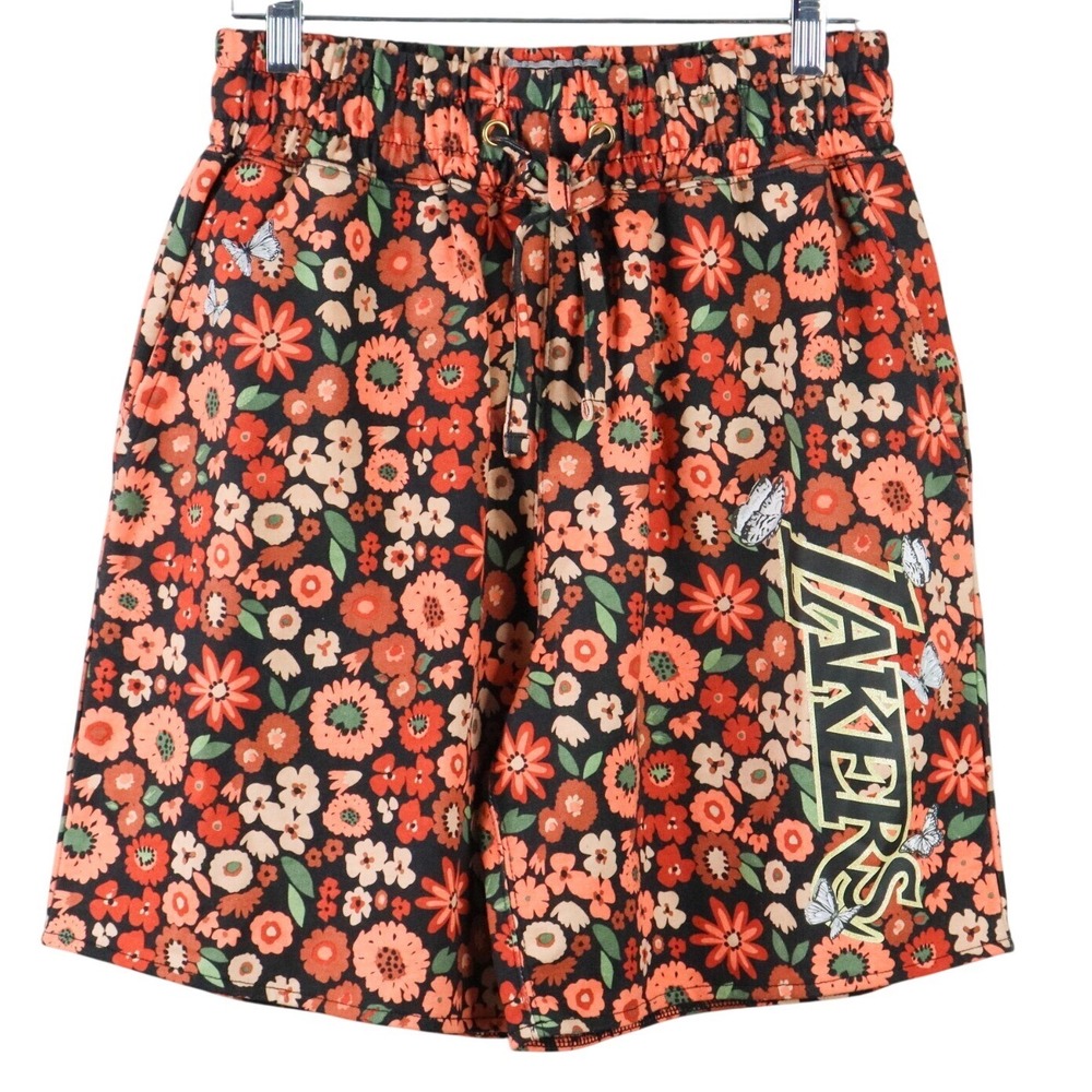 Mitchell & Ness LA Lakers Floral Butterfly Shorts Women's Med Hardwood Classics